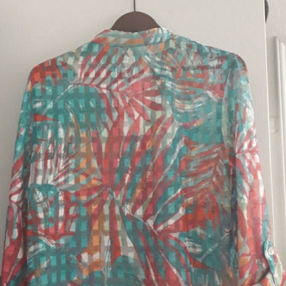 Ruby Rd. 3/4 Sleeve Button Down top - Picture 2 of 5